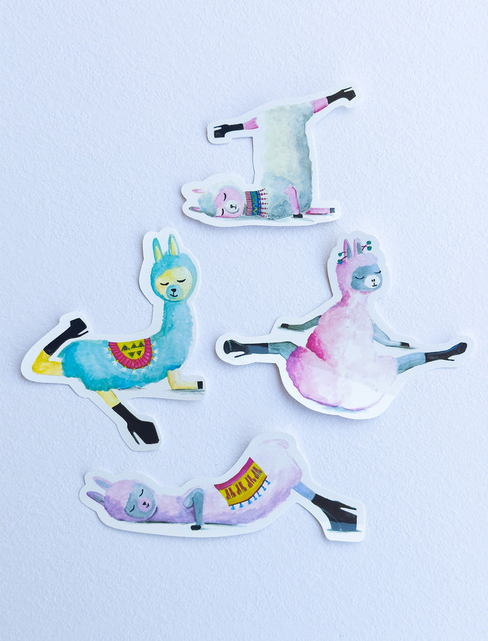 Low Flow Llamas Stickers Set of 4