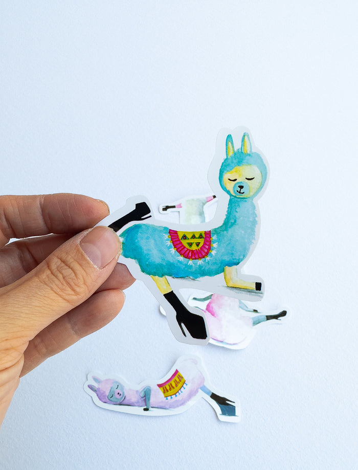 Low Flow Llamas Stickers Set of 4